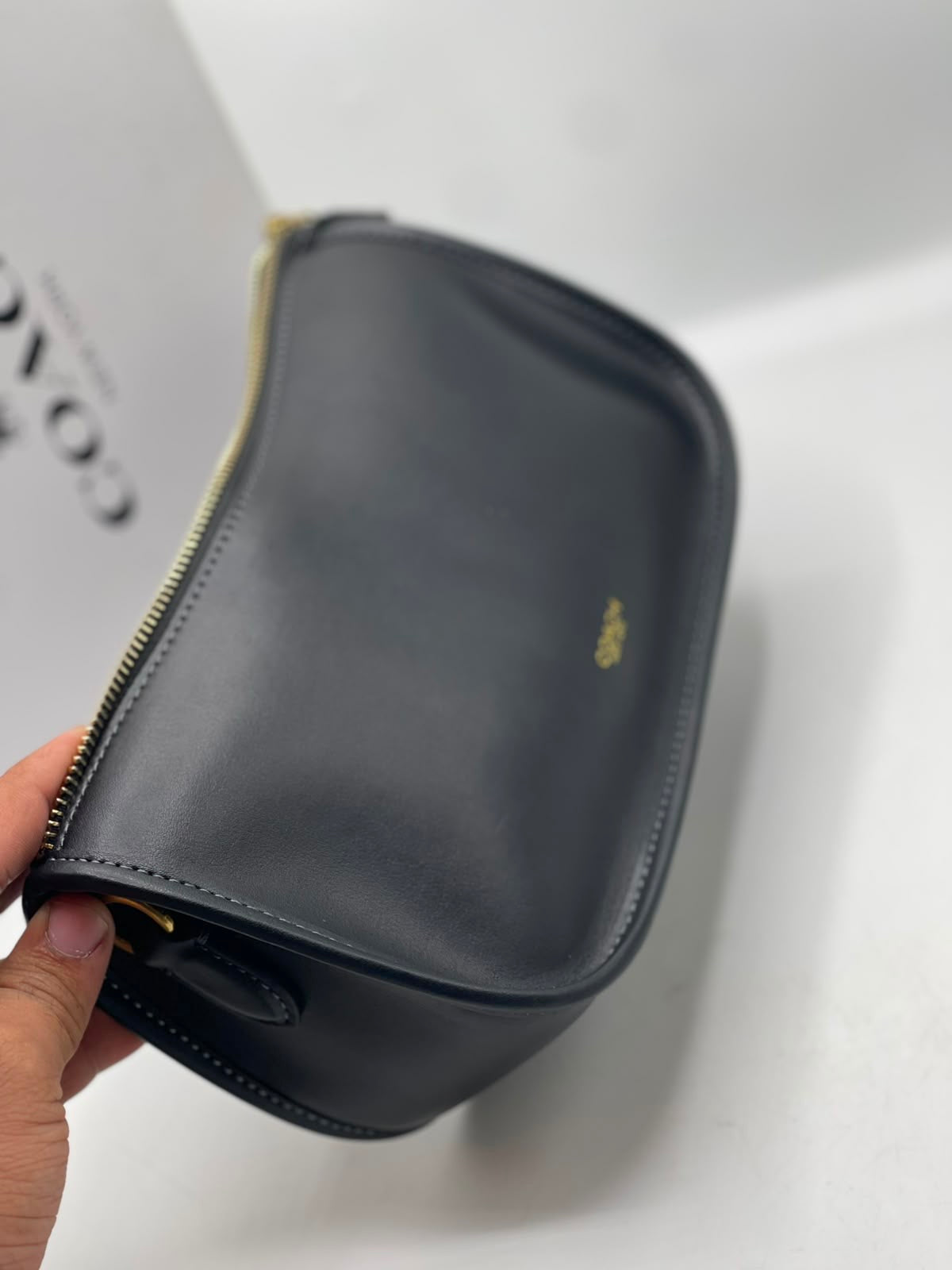 COH Waverly Bag in black leather with gold chain strap