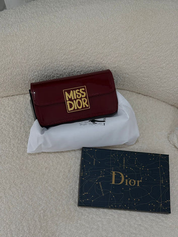 Miss Dior Patent Leather Calfskin Handbag Shoulder Bag with Golden Hardware