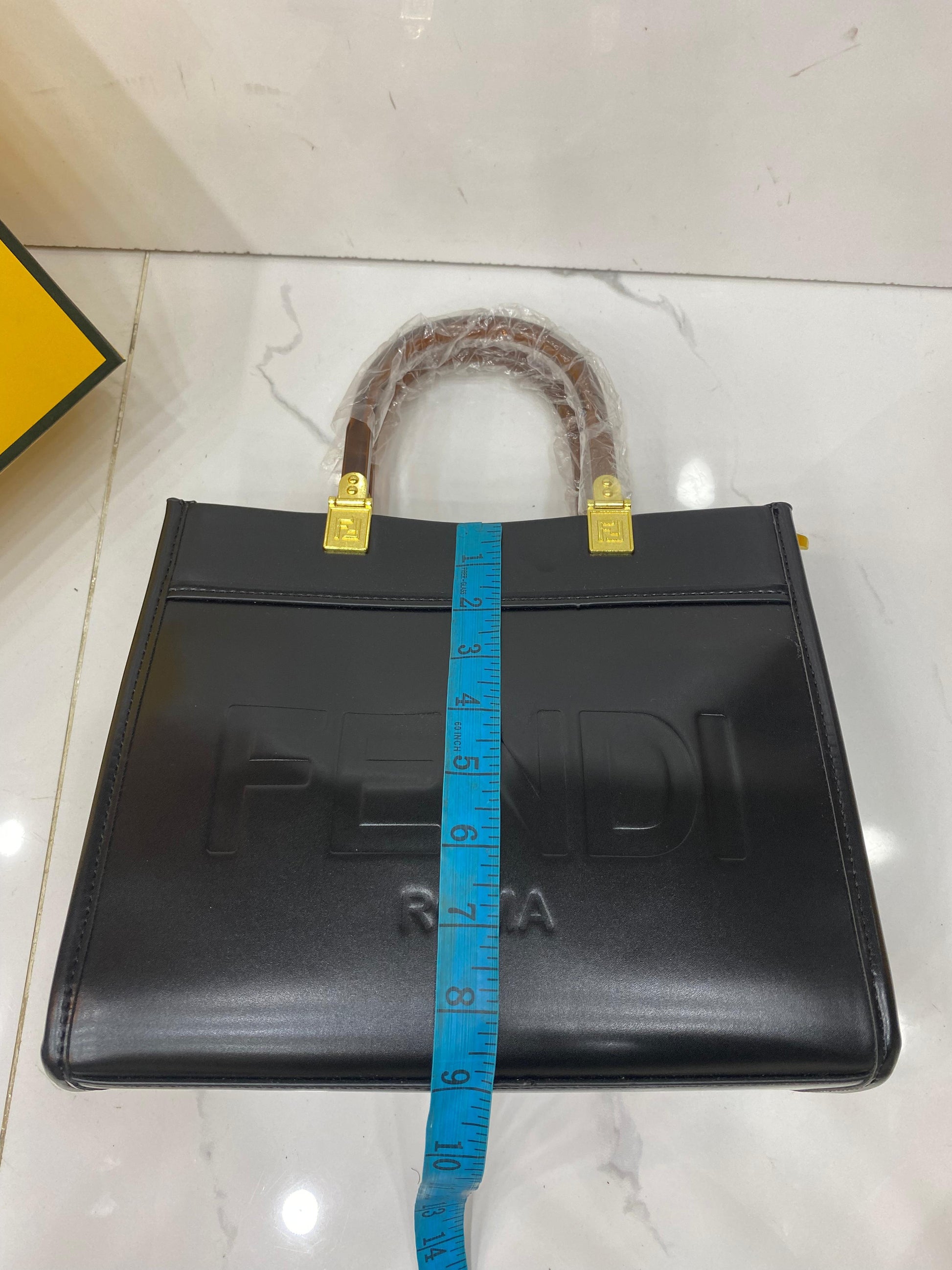 FENDI SUNSHINE SMALL PU LEATHER HANDBAG