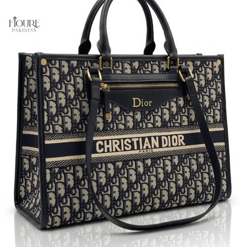 Fioure Signature Monogram Tote Bag - Black