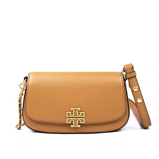 Tory Burch Britten Adjustable Brown Shoulder Bag