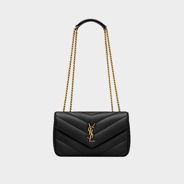 YSL Loulou Envelope Bag - Saint Laurent Quilted Leather Gold Chain Handbag
