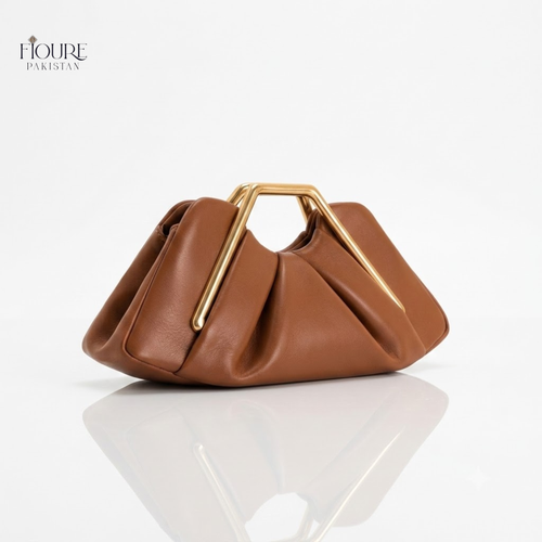 Fioure Lila Metal Frame Clutch – Pleated Mini Handbag