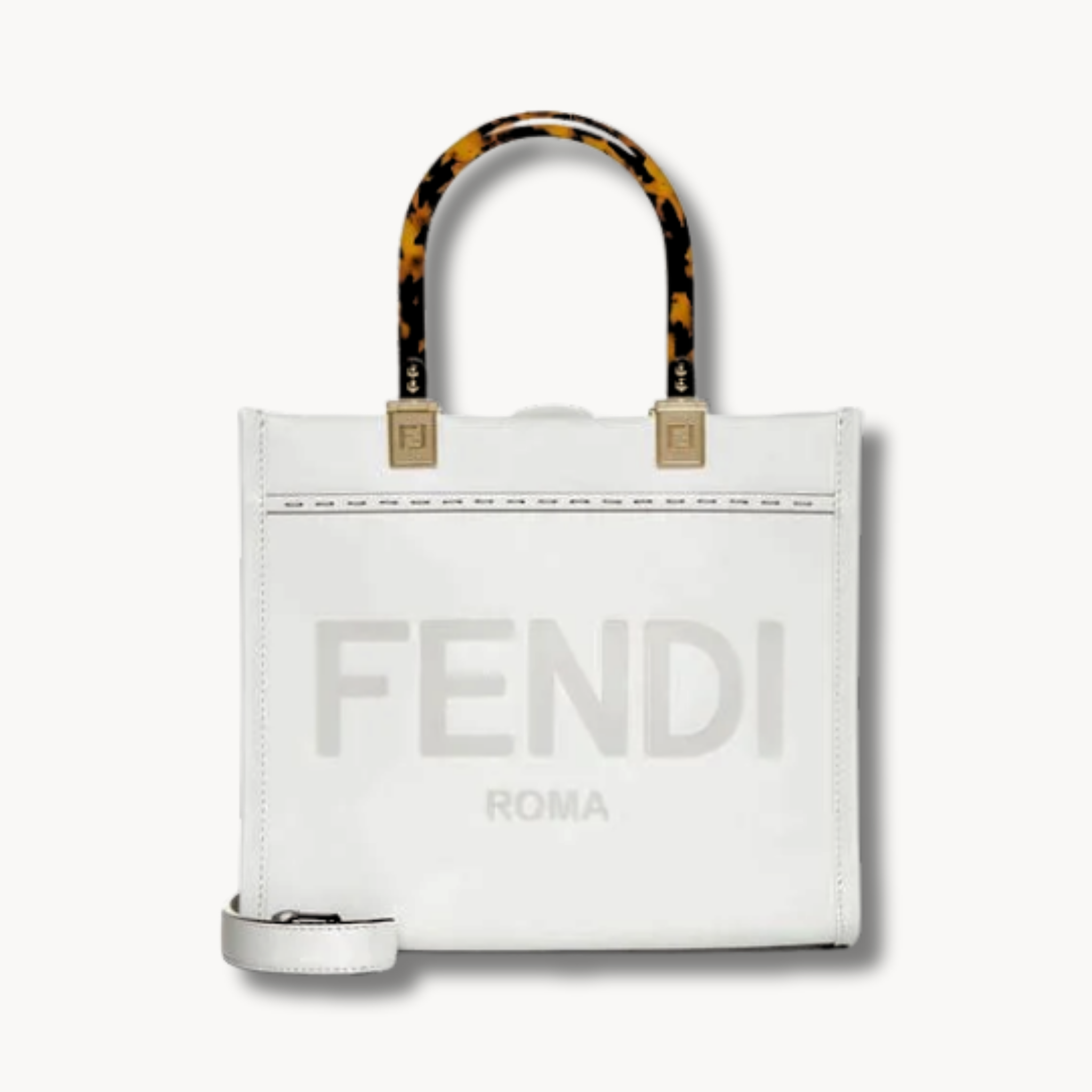FENDI SUNSHINE SMALL PU LEATHER HANDBAG