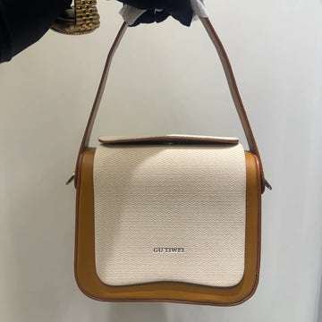 Dual-Texture Cross Body Bag