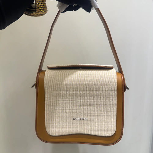 Dual-Texture Cross Body Bag