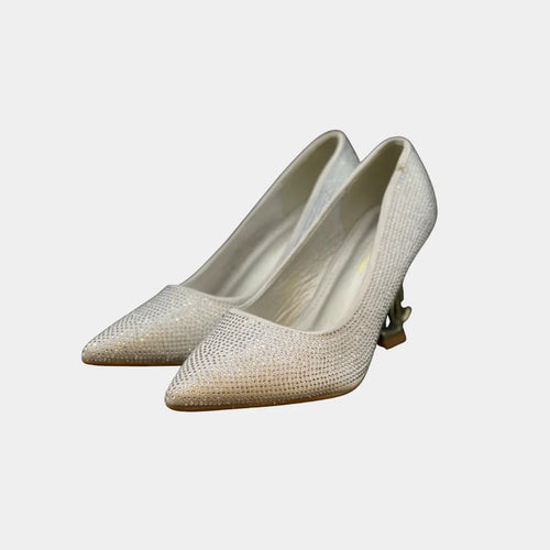Fioure Heels — Crystal Embellished & Pointed Toe in Crystal
