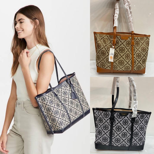 TORY BURCH  PERRY MONOGRAM TOTE BAG WITH DUSTBAG CARD