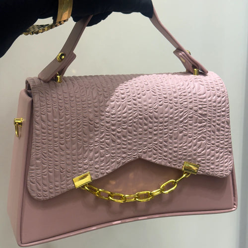 Curved Base Textured Cross Body Bag
