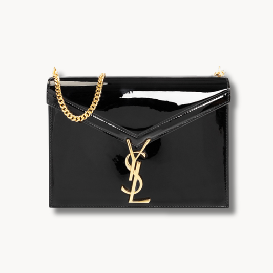 YSL Saint Laurent Cassandra Patent Leather Wallet on a Chain