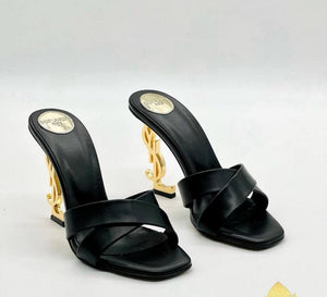 Fioure Cassandre Strappy Heels — Gold Hardware Sandals