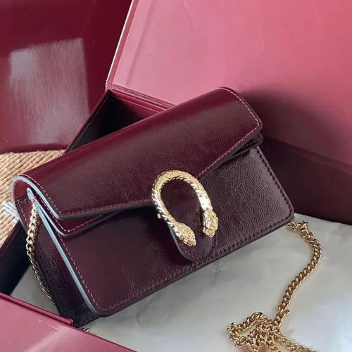 Fioure Dionysus Chain Shoulder Bag — Tiger Head Clasp in 3 Colours