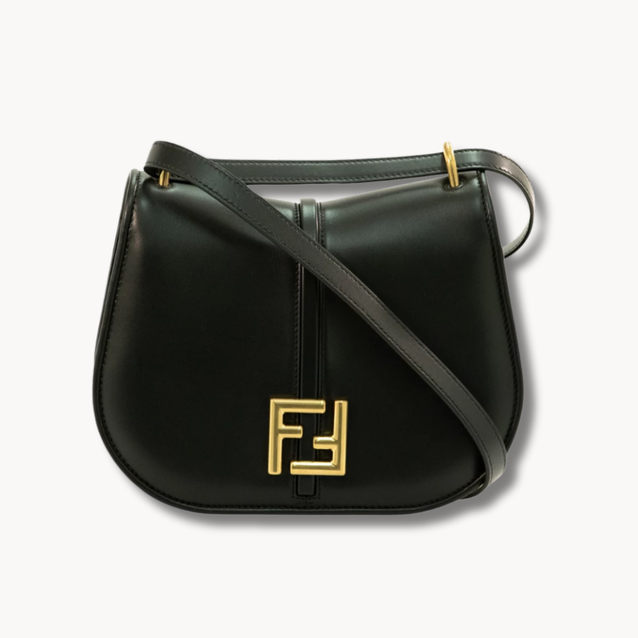 FENDI -medium C’mon leather cross body bag ( with Box )