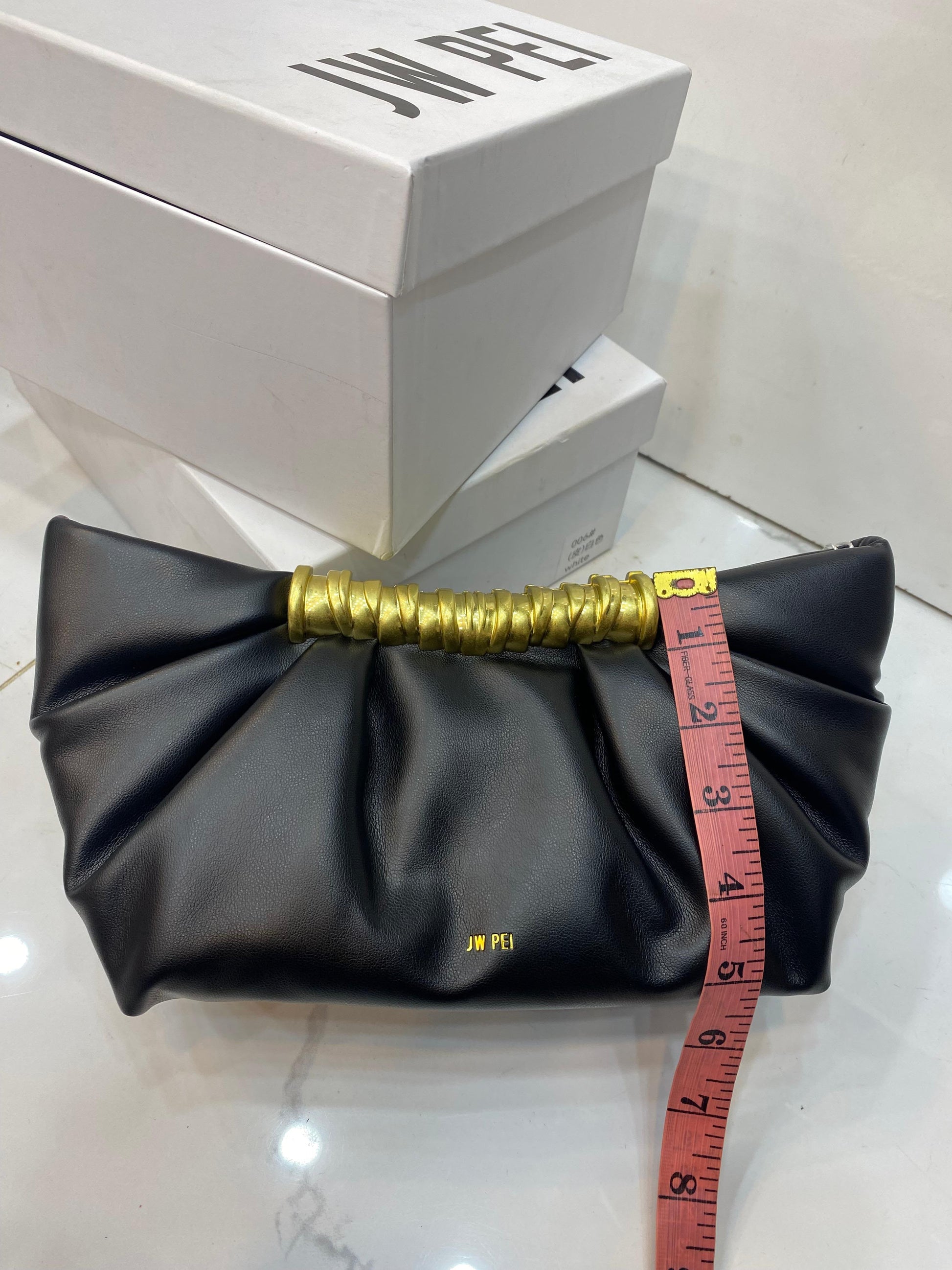 Fioure Leia Ruched Clutch — height measurement ~14cm