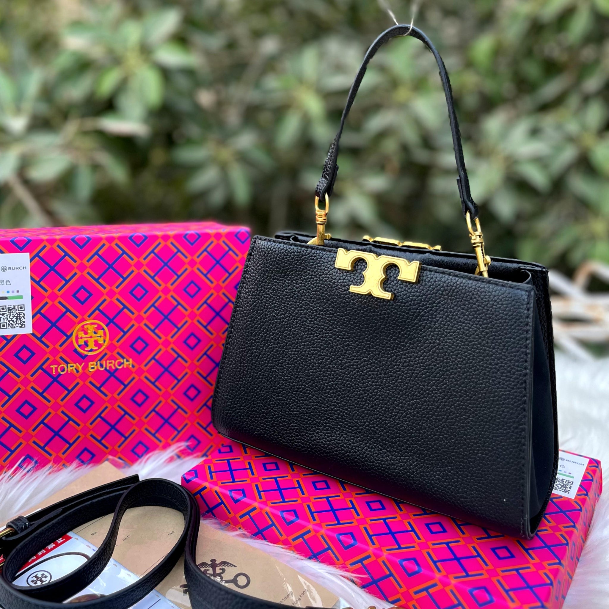 TORY BURCH MINI ELEANOR SATCHEL HANDBAG WITH LONG BELT