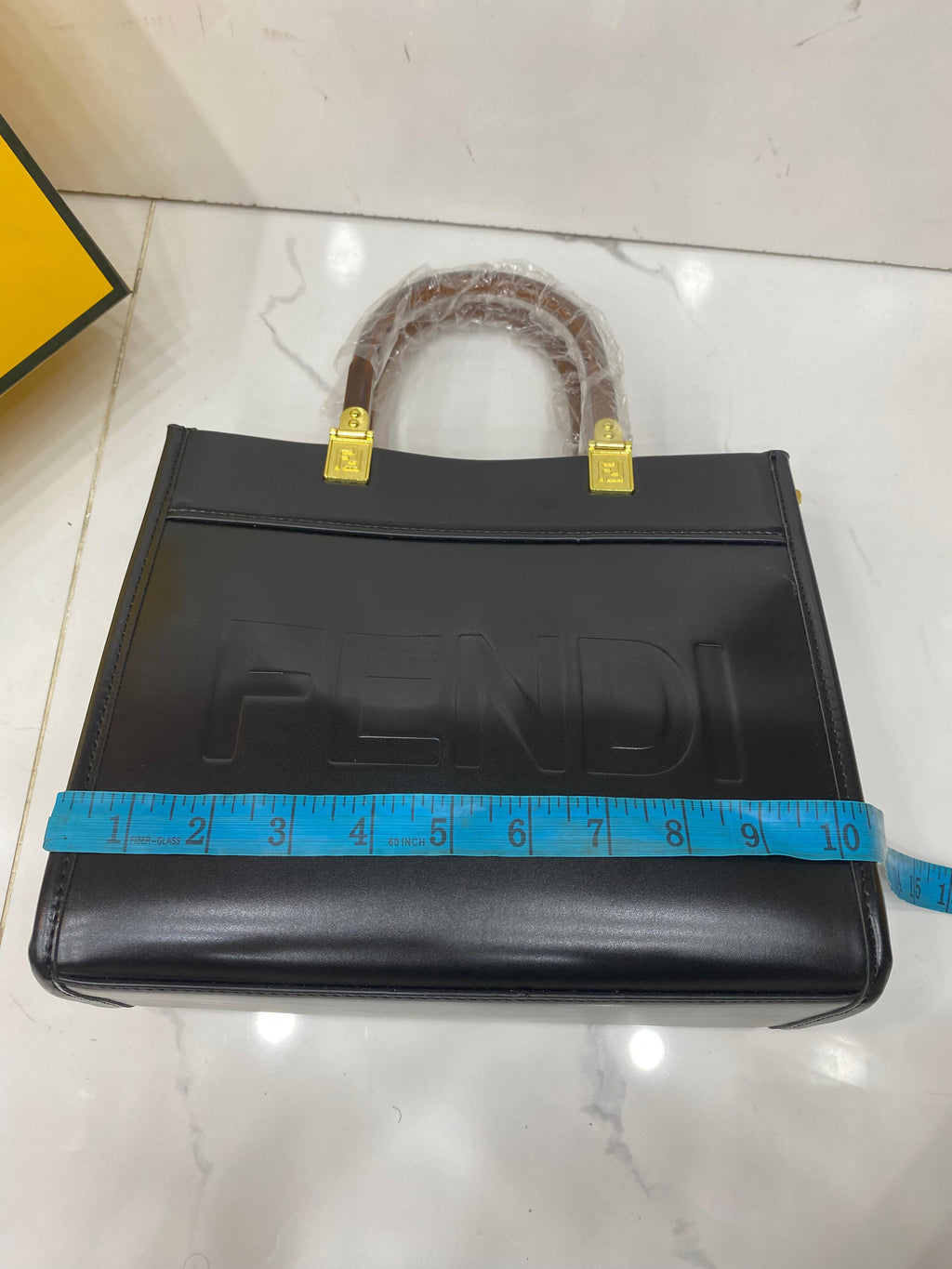 FENDI SUNSHINE SMALL PU LEATHER HANDBAG