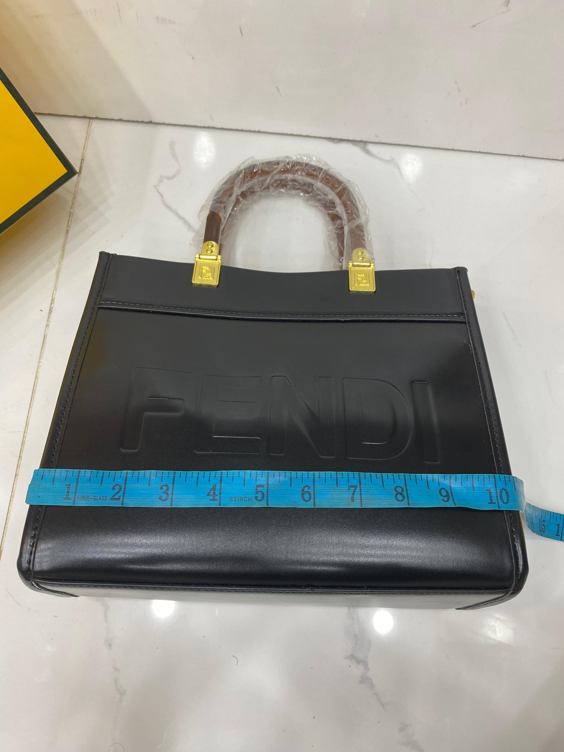 FENDI SUNSHINE SMALL PU LEATHER HANDBAG