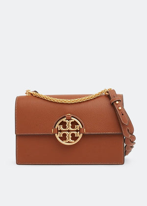Fioure Color-Block Mini Shoulder Bag — Pebbled Leather with Double T Logo