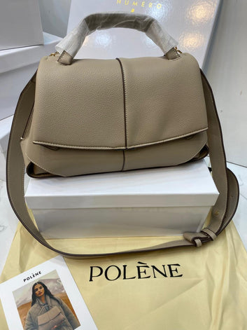 Fioure Structured Shoulder Bag — PU Leather with Contrast Stitching & Flap Closure