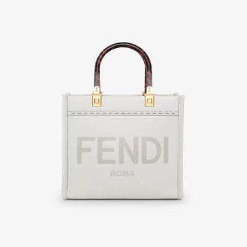 Fendi Sunshine Shopper Bag - Leather with Embossed FF Logo and Gold Hardware