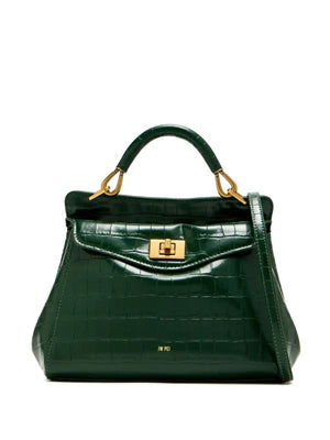 Fioure Lucia Vegan Leather Top Handle Bag — Turn-Lock & Detachable Strap