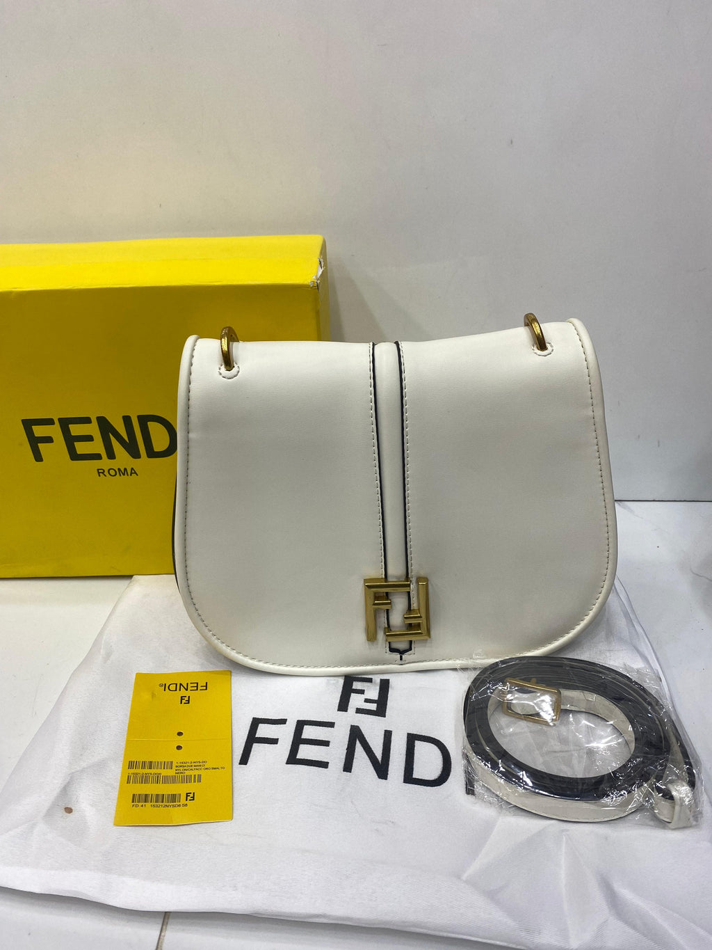 FENDI -medium C’mon leather cross body bag ( with Box )