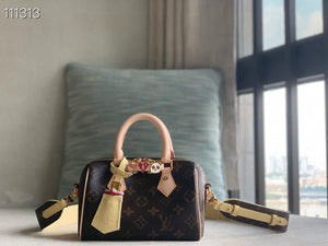 Fioure Monogram Canvas Speedy Handbag — Zip Closure with Double Box