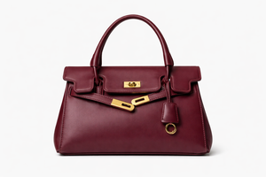 Fioure Soft Leather Structured Shoulder Bag — Flap Closure & Gold Hardware