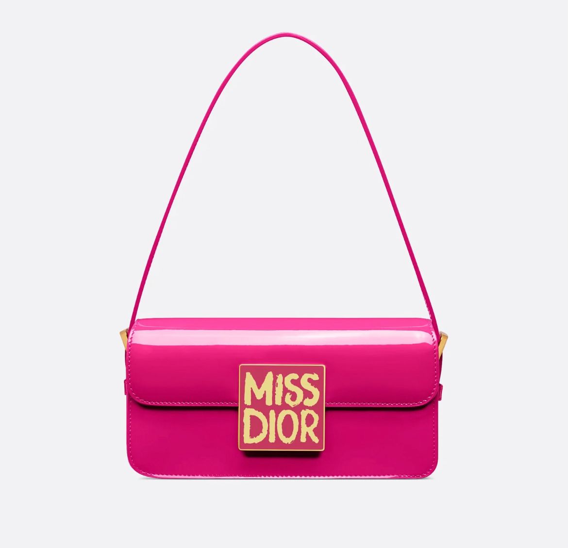 Miss Dior Patent Leather Calfskin Handbag Shoulder Bag with Golden Hardware