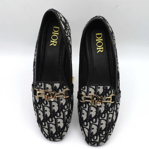 Fioure loafers — Crystal Embellished & Monogram Canvas in Black