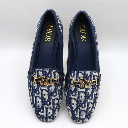 Fioure loafers — Crystal Embellished & Monogram Canvas in Blue