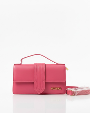 Fioure Mini Structured Crossbody Bag — Long Strap & Gold Logo Plaque