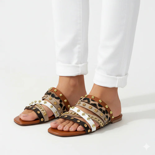 Fioure Blitzon Studded Sneakers — Soft & Comfortable in Brown & Black