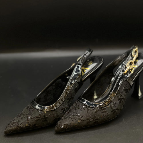 Fioure Heels — Embroidered & Pointed Toe in Heels
