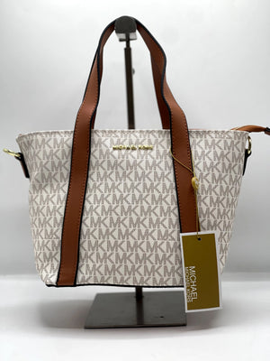 Fioure Aesthetic Signature-Print Canvas Tote Bag – Small