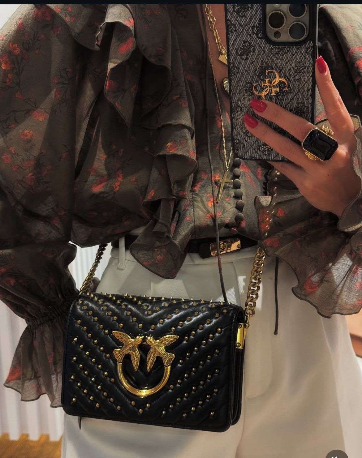 PINKO Elegant Crossbody Bag with Chain Strap