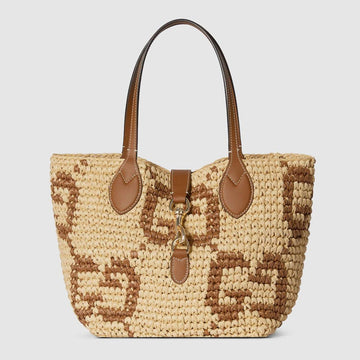 GUCCI Tote Bag in Jute Fabric
