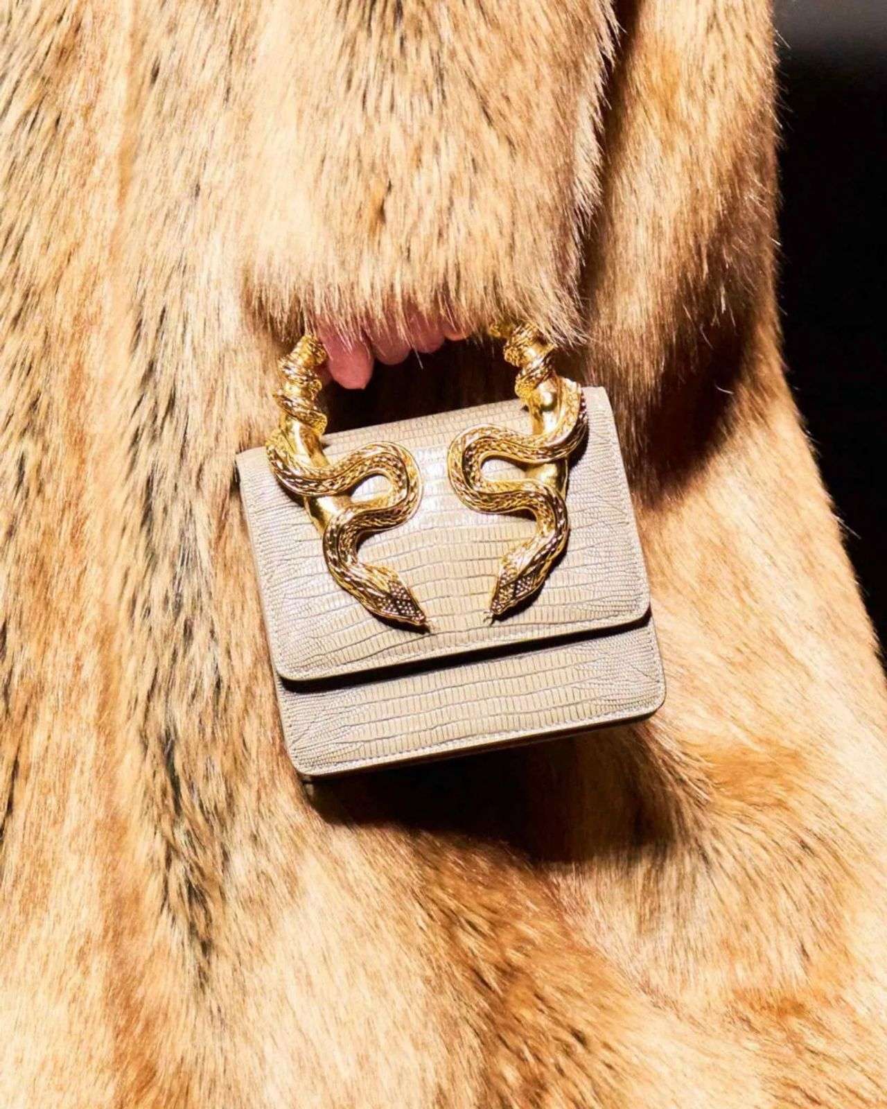 ROBERTO CAVALLI Borsa Bordeaux Con Serpenti