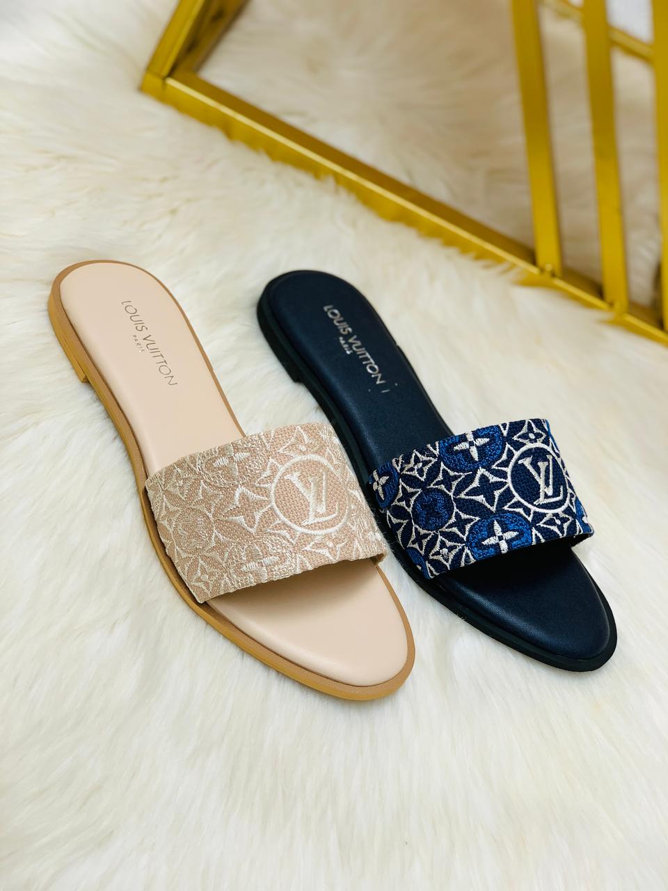 LV Embroidery Flat Slipper