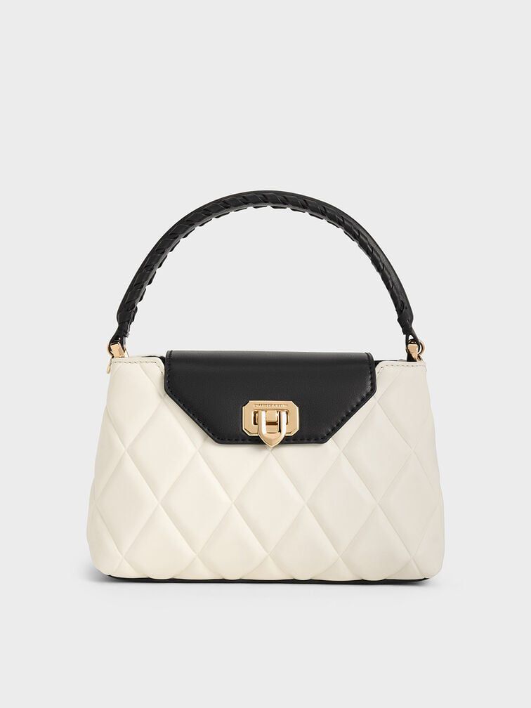 C-H-A-R-L-E-S & K-E-I-T-H  Arwen Quilted Braided-Strap Top Handle Bag