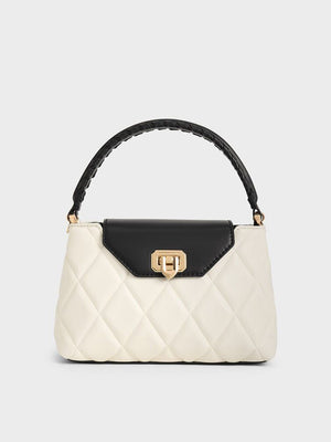 C-H-A-R-L-E-S & K-E-I-T-H  Arwen Quilted Braided-Strap Top Handle Bag