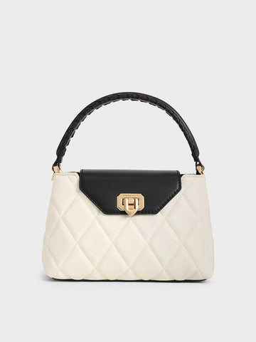 C-H-A-R-L-E-S & K-E-I-T-H  Arwen Quilted Braided-Strap Top Handle Bag