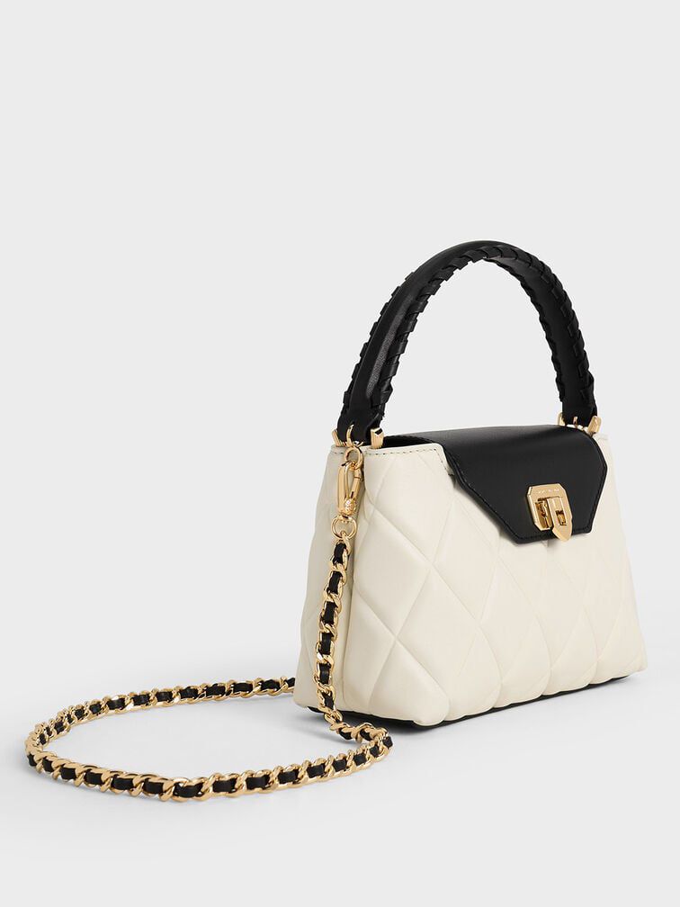 C-H-A-R-L-E-S & K-E-I-T-H  Arwen Quilted Braided-Strap Top Handle Bag