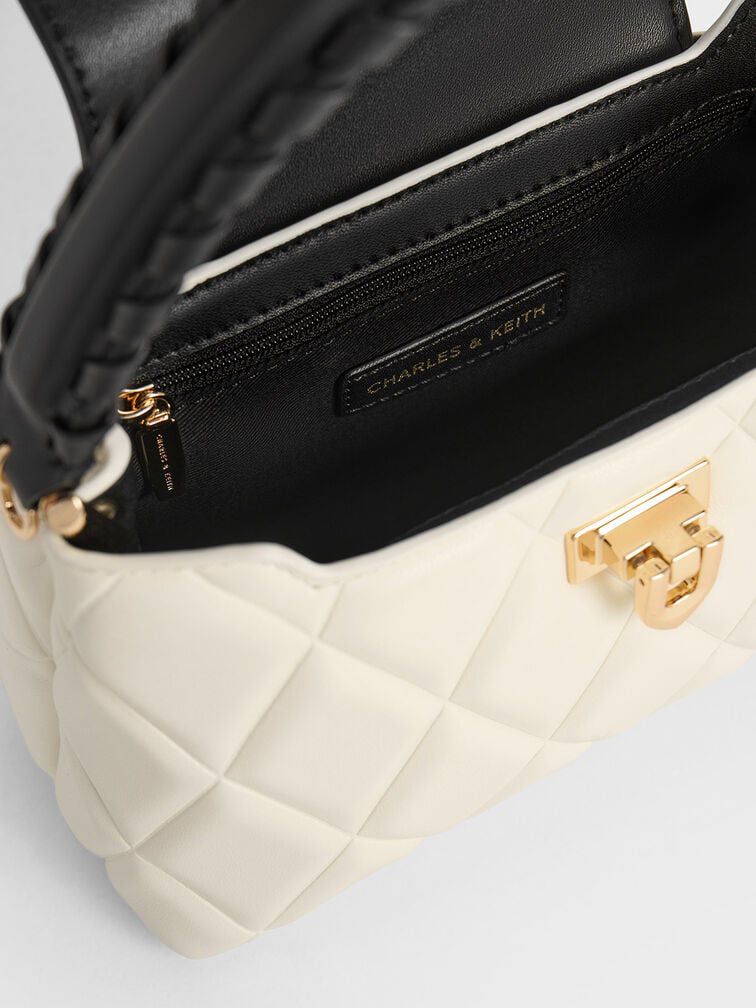 C-H-A-R-L-E-S & K-E-I-T-H  Arwen Quilted Braided-Strap Top Handle Bag