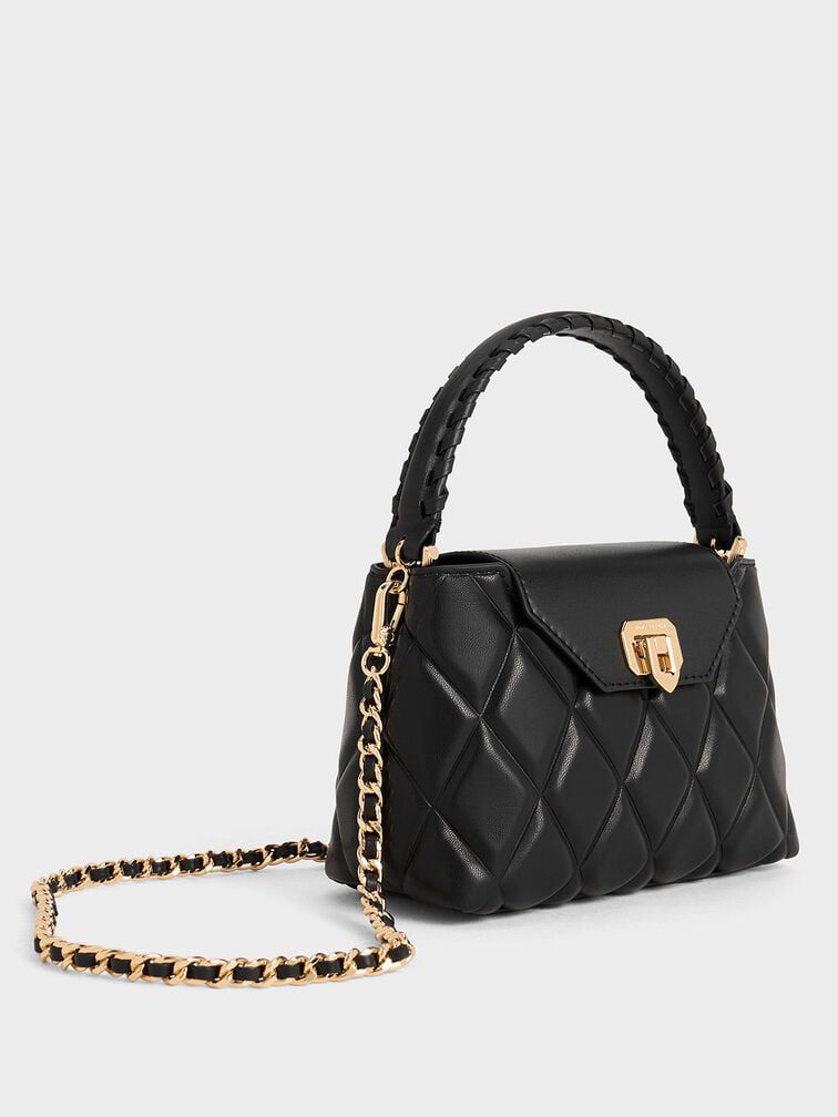 C-H-A-R-L-E-S & K-E-I-T-H  Arwen Quilted Braided-Strap Top Handle Bag