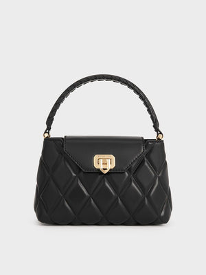 C-H-A-R-L-E-S & K-E-I-T-H  Arwen Quilted Braided-Strap Top Handle Bag