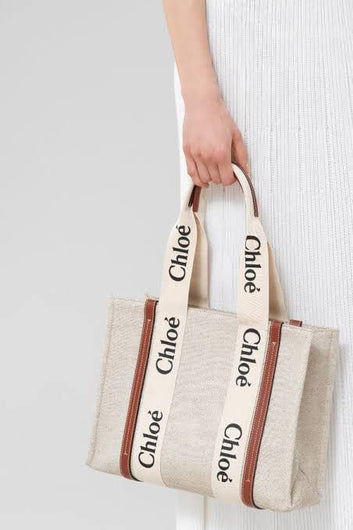 Chloè WOODY Tote Bag In Linen