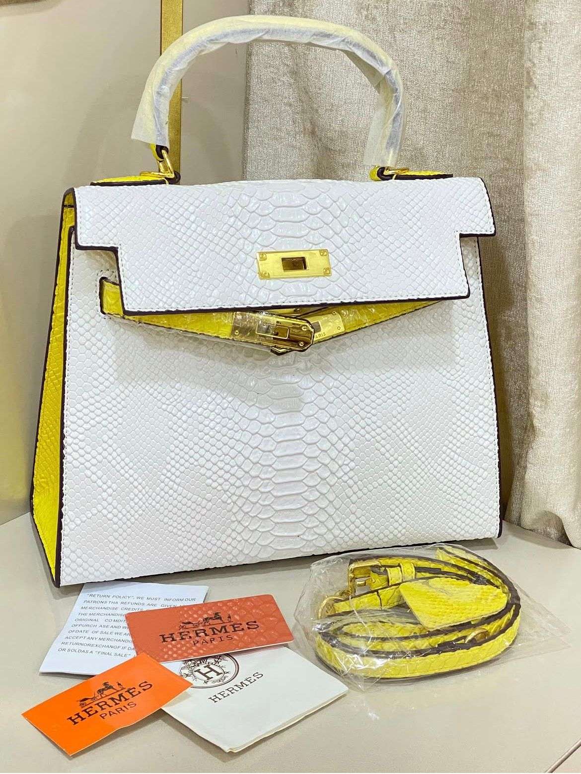 HERMÈS Kelly 28cm Crocodile with Palladium Hardware