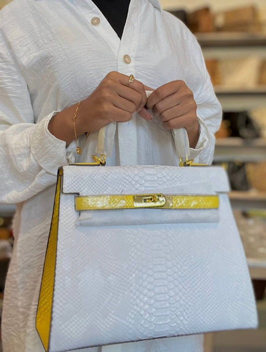 HERMÈS Kelly 28cm Crocodile with Palladium Hardware