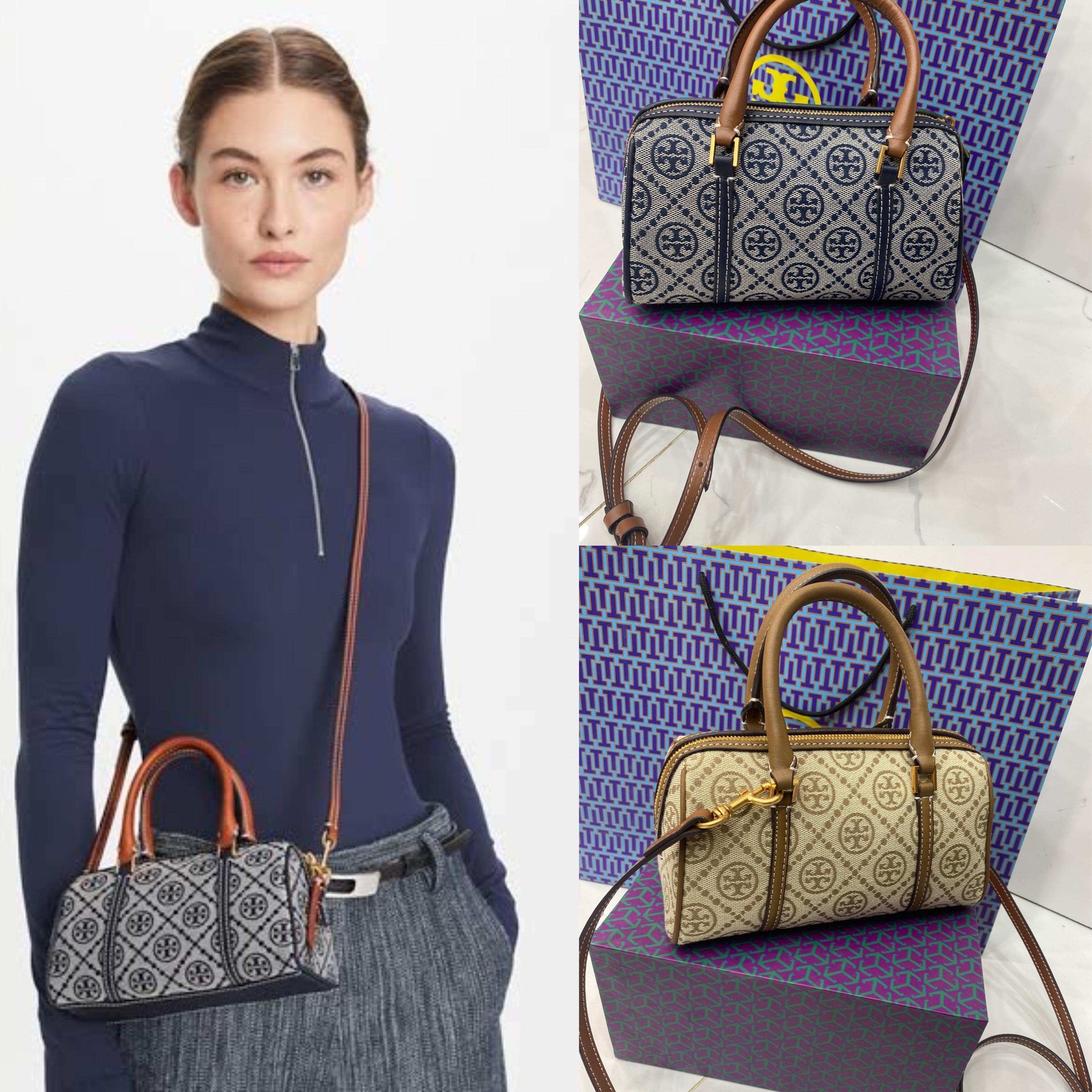 TORY BURCH T Monogram Barrel Bag